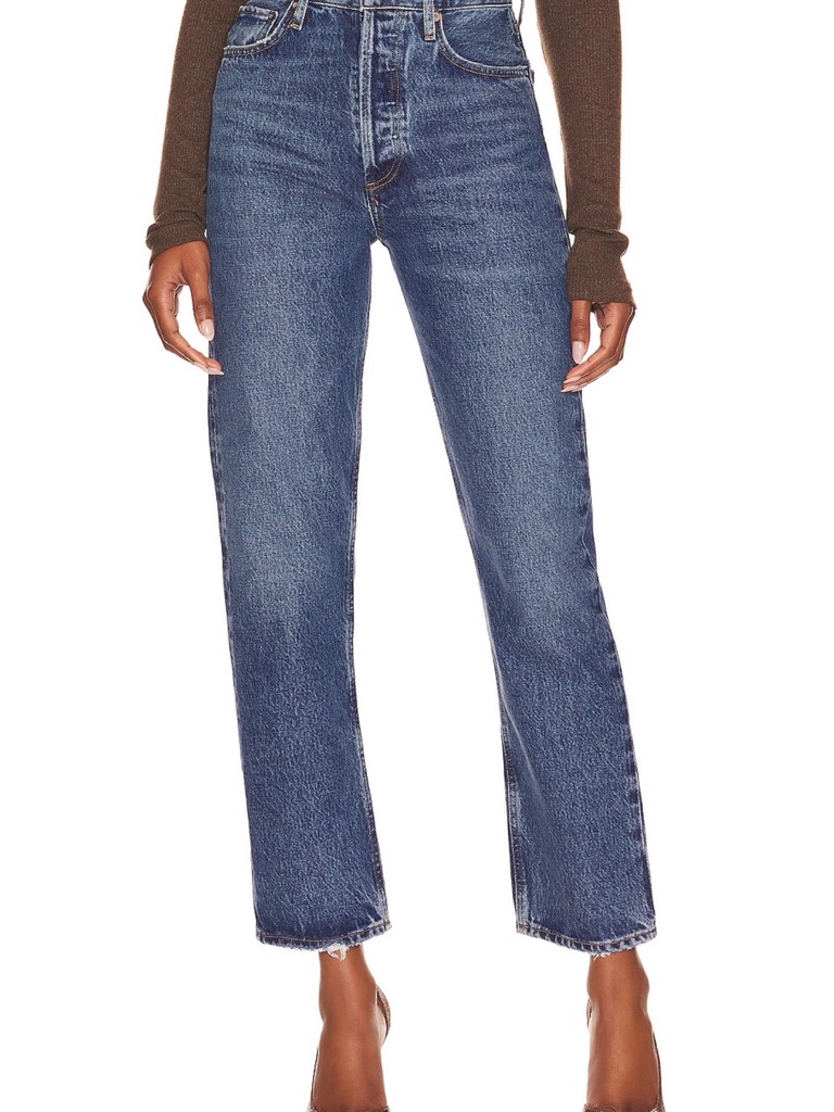 Agolde Mid-Rise Straight Leg Jeans - Denim Blue - Never Worn Still In Bag